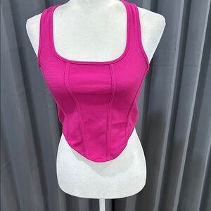 SHEIN Hot Pink Scoop Neck Sports Tank